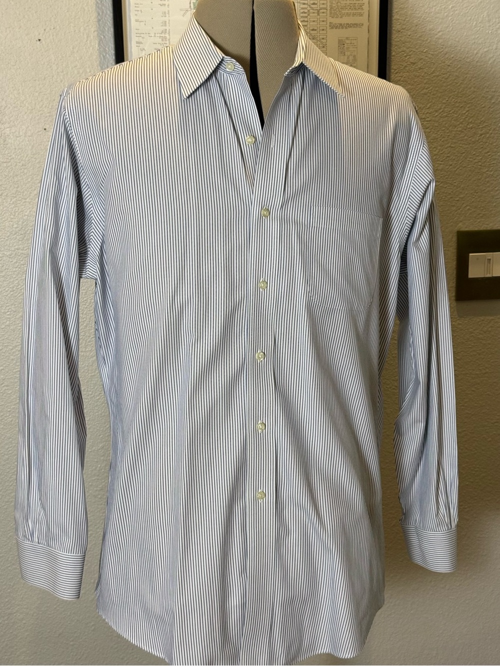 Brooks Brothers Regent Non-Iron 16.5 34/35 Blue Pinstripe Shirt